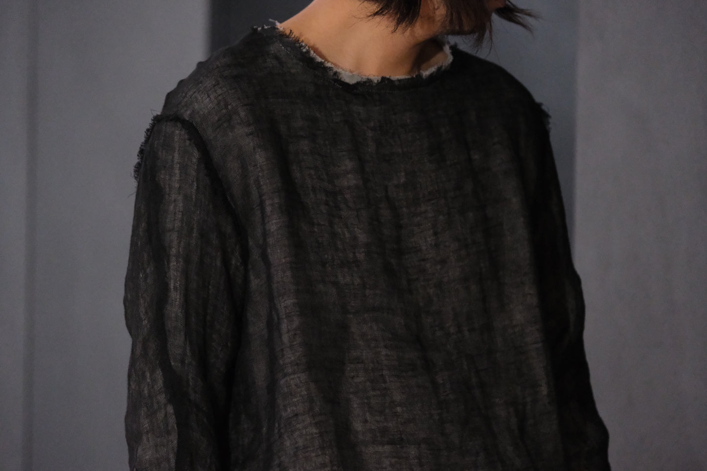 【受注商品】wright./Reversible gauze shirt (High density linen gauze / Organic cotton double gauze)