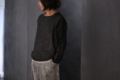 【受注商品】wright./Reversible gauze shirt (High density linen gauze / Organic cotton double gauze)
