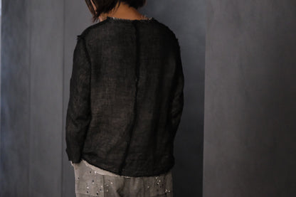 【受注商品】wright./Reversible gauze shirt (High density linen gauze / Organic cotton double gauze)