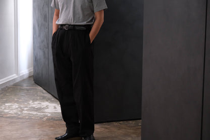 2027SS受注商品COHÉRENCE/NICOLAS/LINEN/COTTON CHEVRON/BLACK