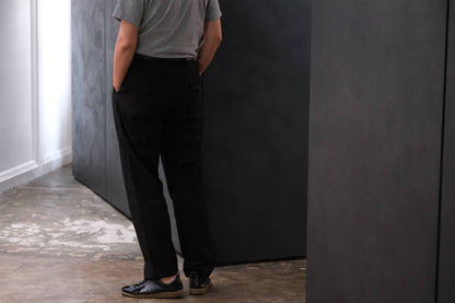 2027SS受注商品COHÉRENCE/NICOLAS/LINEN/COTTON CHEVRON/BLACK