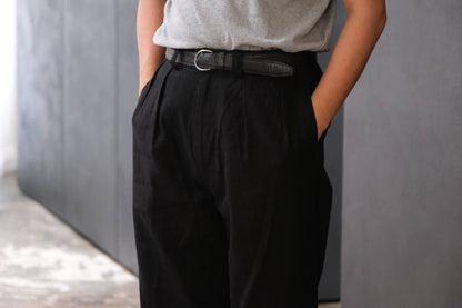 2027SS受注商品COHÉRENCE/NICOLAS/LINEN/COTTON CHEVRON/BLACK