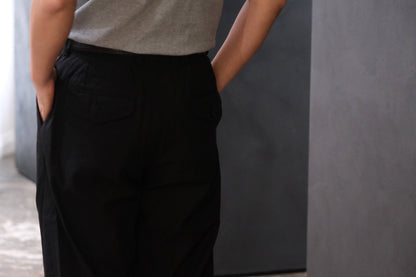 2027SS受注商品COHÉRENCE/NICOLAS/LINEN/COTTON CHEVRON/BLACK