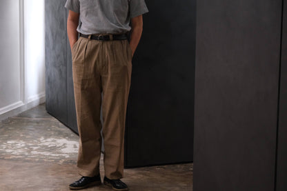 2027SS受注商品 COHÉRENCE/NICOLAS/LINEN/COTTON CHEVRON/BROWN