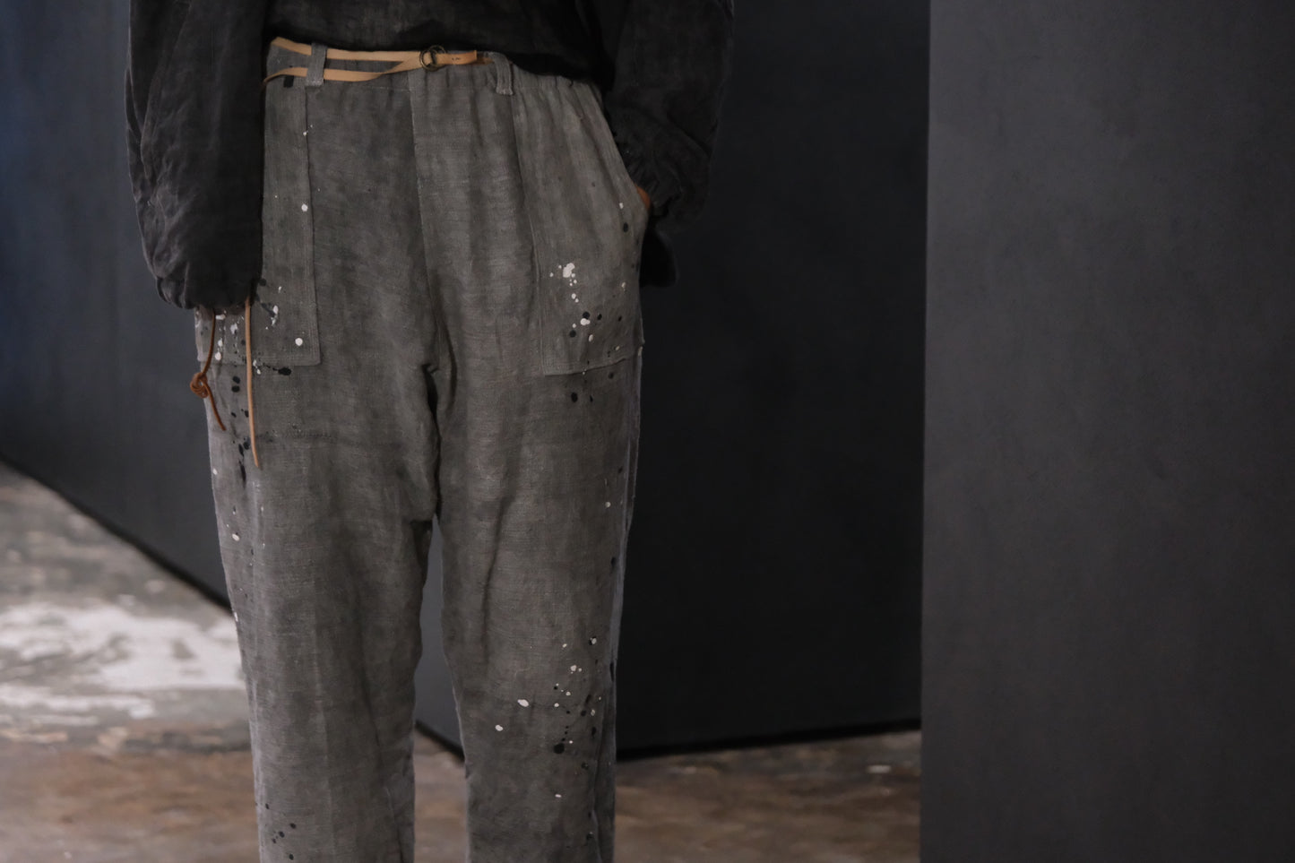 【受注商品】wright. / Convertible baggy linen painter pants