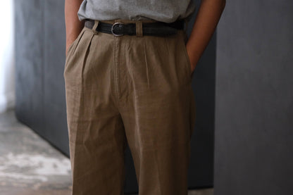 2027SS受注商品 COHÉRENCE/NICOLAS/LINEN/COTTON CHEVRON/BROWN