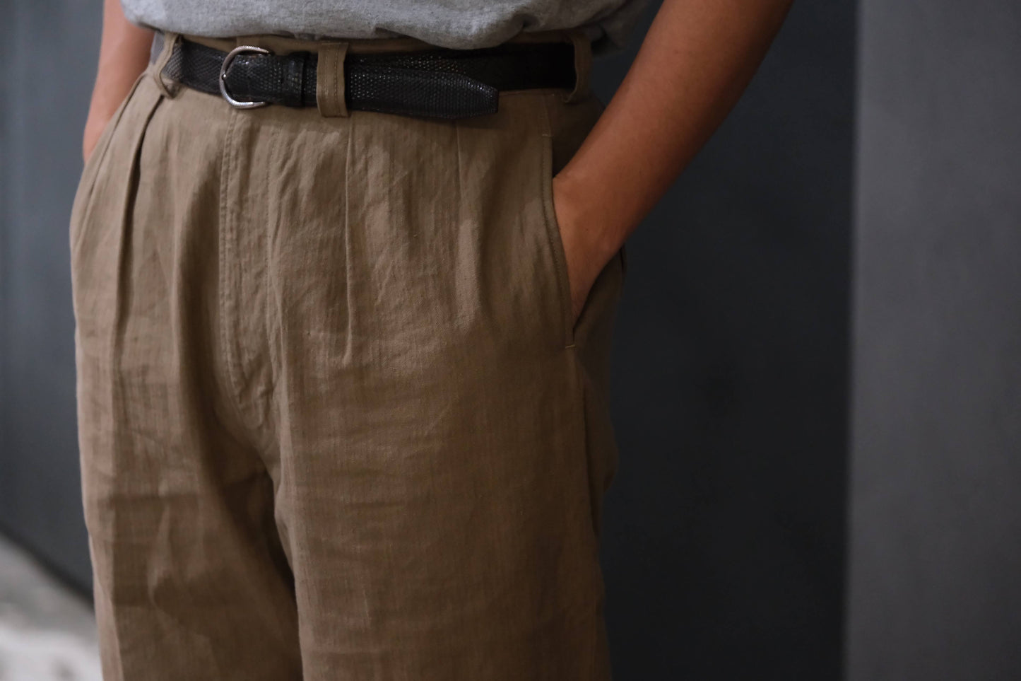 2027SS受注商品 COHÉRENCE/NICOLAS/LINEN/COTTON CHEVRON/BROWN