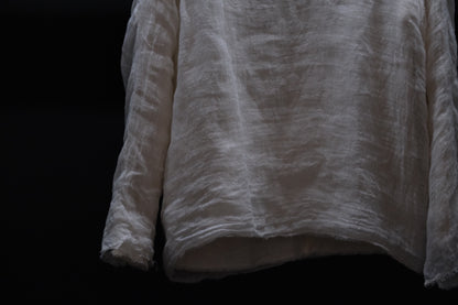 【受注商品】wright./Reversible gauze shirt (High density linen gauze / Organic cotton double gauze)