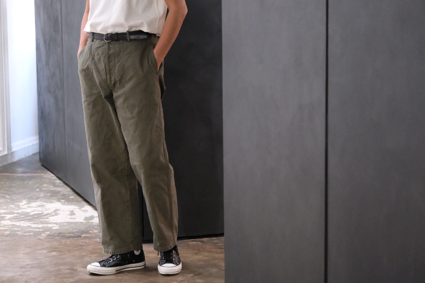 HEUGN / TROUSER098 / COTTON Over Dye Nate Pants