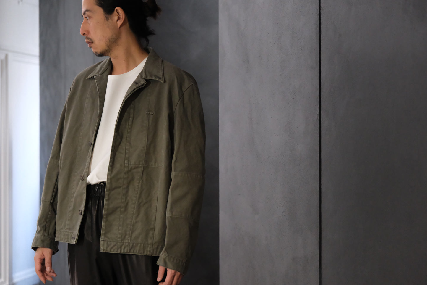 HEUGN / COAT091/COTTON Over Dye Military