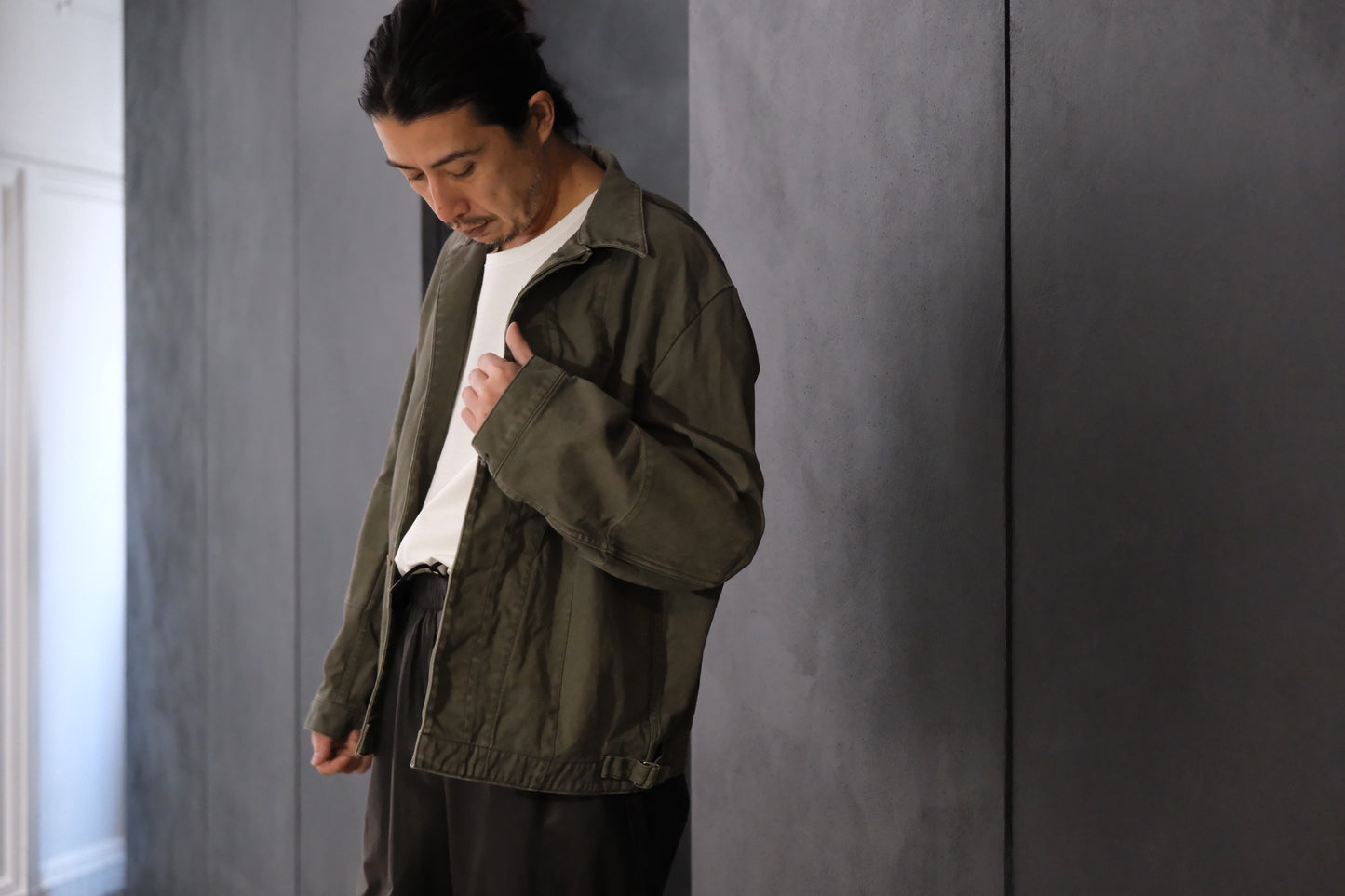 HEUGN / COAT091/COTTON Over Dye Military