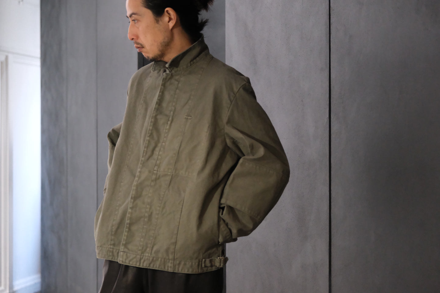 HEUGN / COAT091/COTTON Over Dye Military
