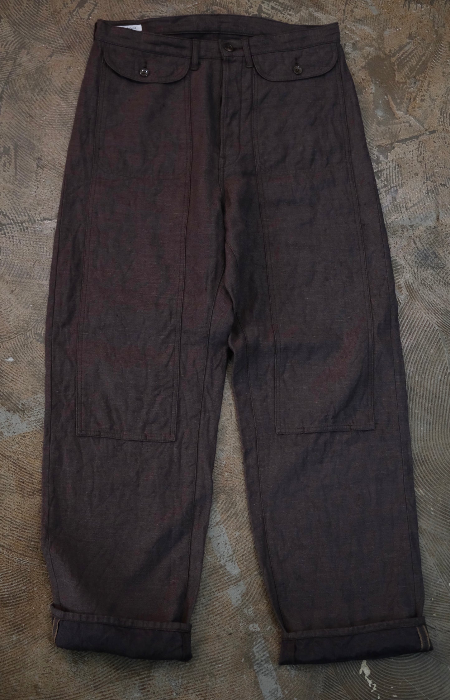 Azurea Salvia/1890 DOUBLE KNEE PANT(Heavy linen 13oz)