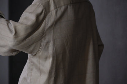 nonnotte/Minimum Shawl Collar Oversized Shirt/Wool/Silk Ghost Plaid