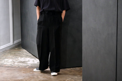nonnotte/Draw Cord Wide Straight Trousers/Lineon