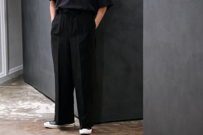 nonnotte/Draw Cord Wide Straight Trousers/Lineon