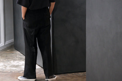 nonnotte/Draw Cord Wide Straight Trousers/Lineon