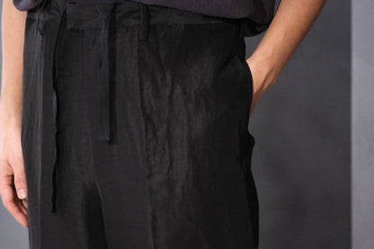 nonnotte/Draw Cord Wide Straight Trousers/Lineon