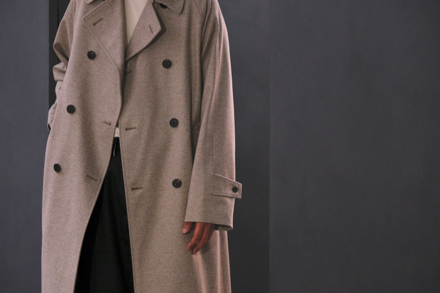 COHÉRENCE / Mod.FOUFOU Ⅱ / “10TH ANNIVERSARY LIMITED  COLLECTION” / POULOU CASHMERE SUPER160S DIAGONAL JERSEY