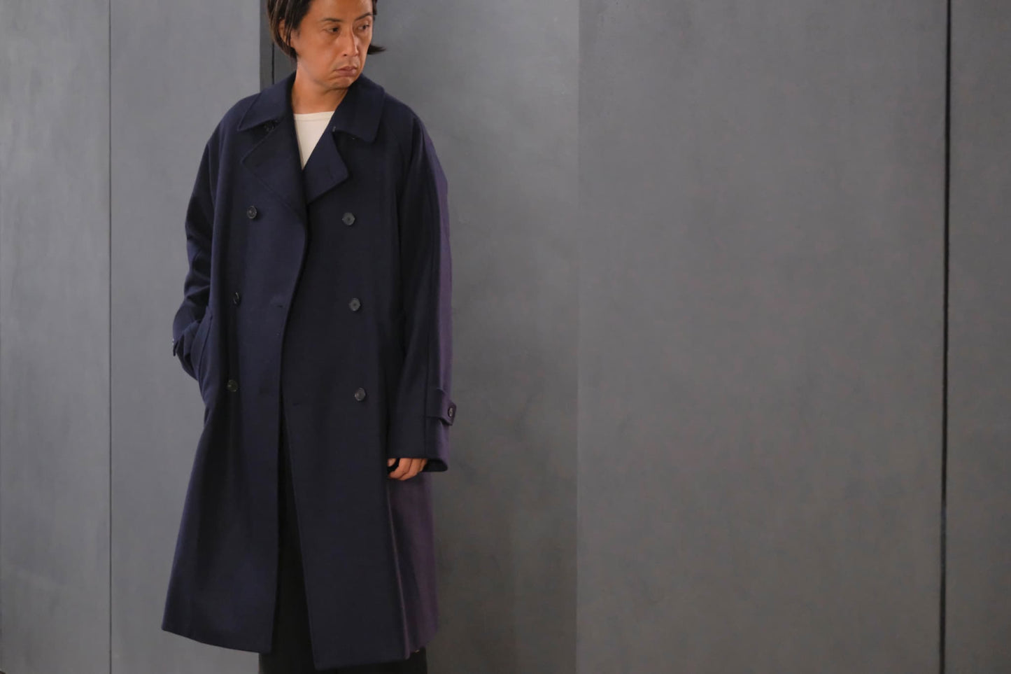 COHÉRENCE / Mod.FOUFOU Ⅱ / MELTON JERSEY / D.BLUE