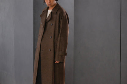 COHÉRENCE / Mod.FOUFOU Ⅱ / CHEVRON TWEED JERSEY / BROWN