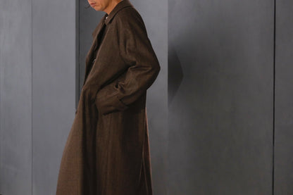 COHÉRENCE / Mod.FOUFOU Ⅱ / CHEVRON TWEED JERSEY / BROWN