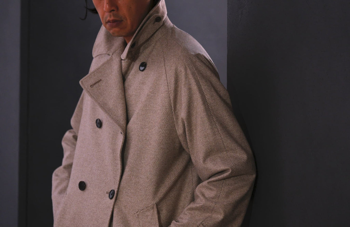 COHÉRENCE / Mod.FOUFOU Ⅱ / “10TH ANNIVERSARY LIMITED  COLLECTION” / POULOU CASHMERE SUPER160S DIAGONAL JERSEY