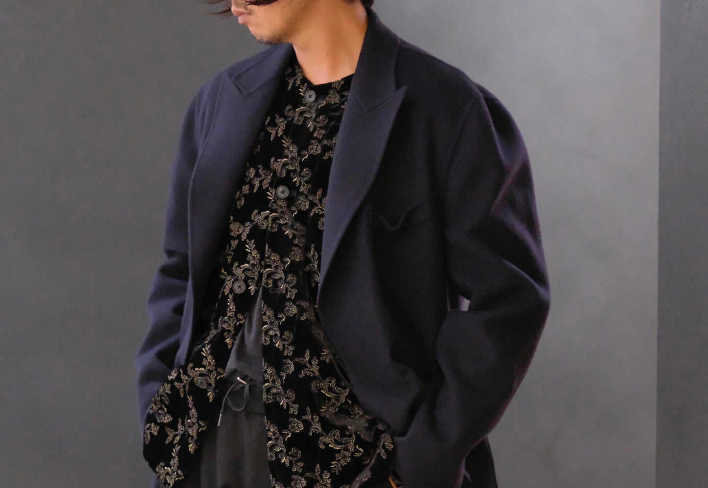 HEUGN/SHIRT120 "Jonas" French Velvet Blouson