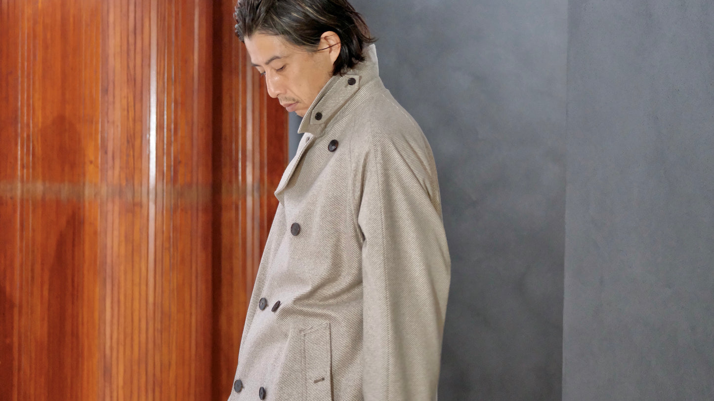 COHÉRENCE / Mod.FOUFOU Ⅱ / “10TH ANNIVERSARY LIMITED  COLLECTION” / POULOU CASHMERE SUPER160S DIAGONAL JERSEY