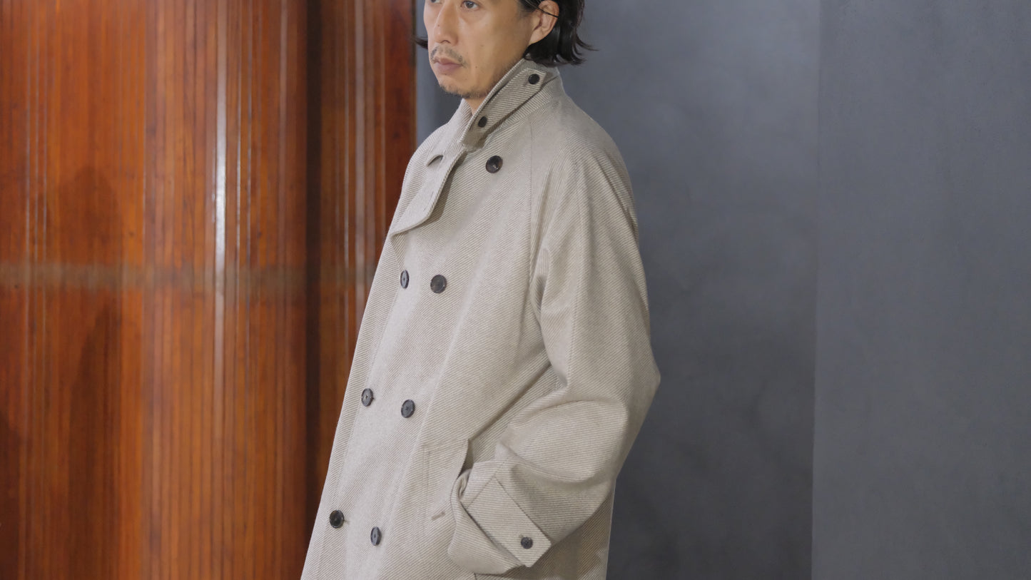 COHÉRENCE / Mod.FOUFOU Ⅱ / “10TH ANNIVERSARY LIMITED  COLLECTION” / POULOU CASHMERE SUPER160S DIAGONAL JERSEY