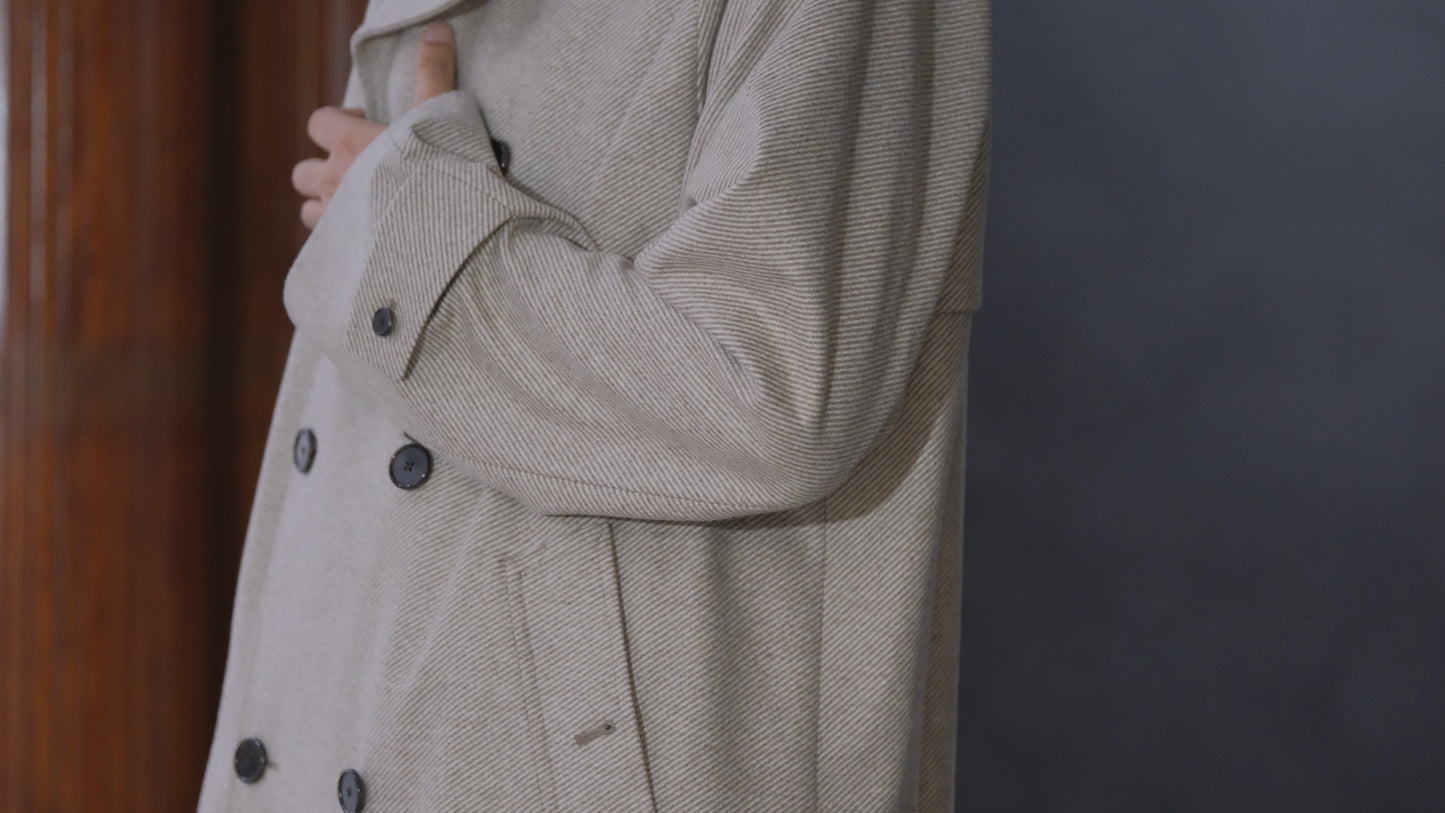 COHÉRENCE / Mod.FOUFOU Ⅱ / “10TH ANNIVERSARY LIMITED  COLLECTION” / POULOU CASHMERE SUPER160S DIAGONAL JERSEY