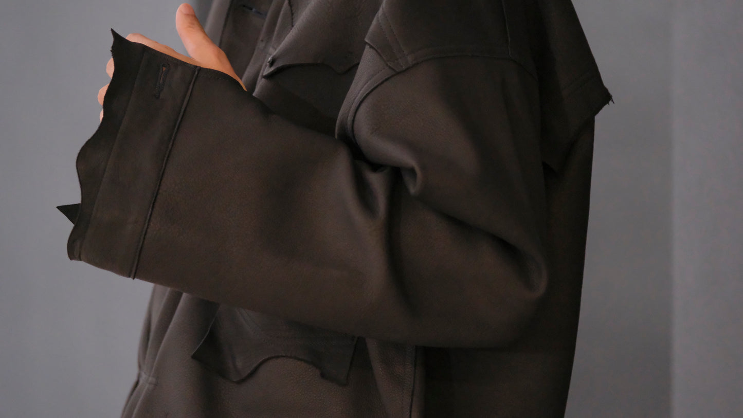 GOODKARMA DEVELOPMENT / Leather Blouse”DAVE”  DEERSKIN / (Black)