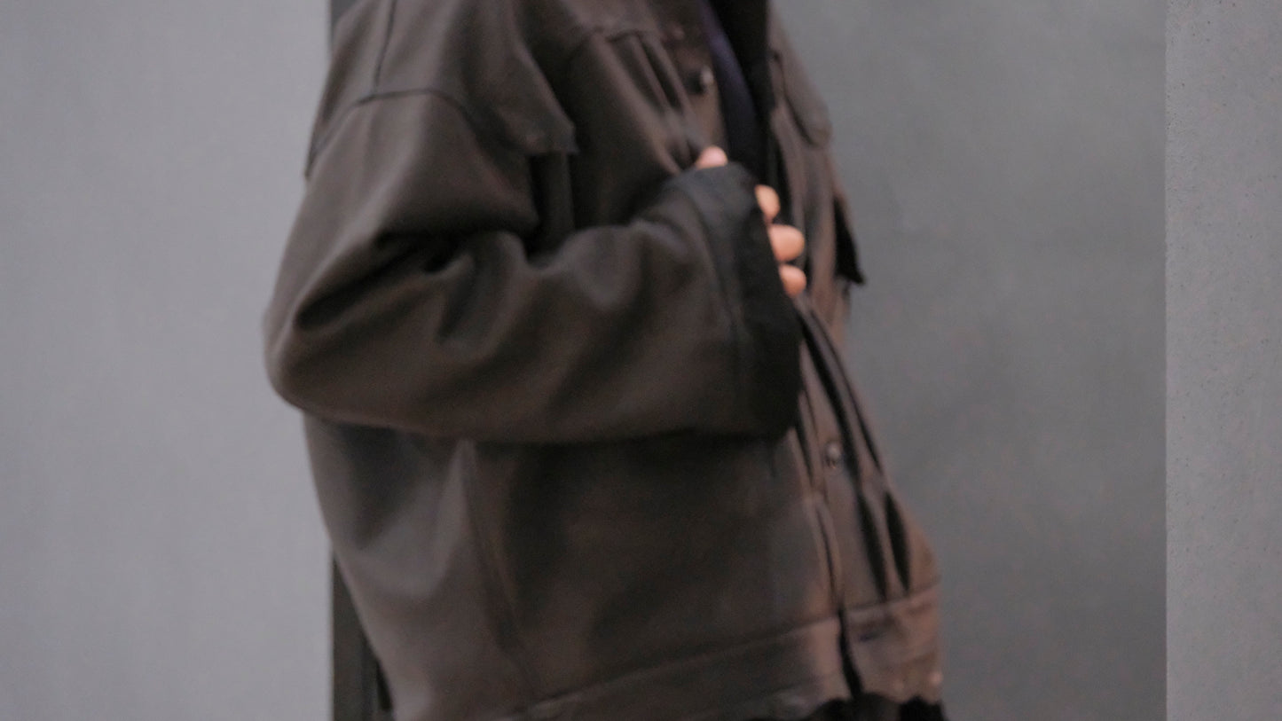 GOODKARMA DEVELOPMENT / Leather Blouse”DAVE”  DEERSKIN / (Black)