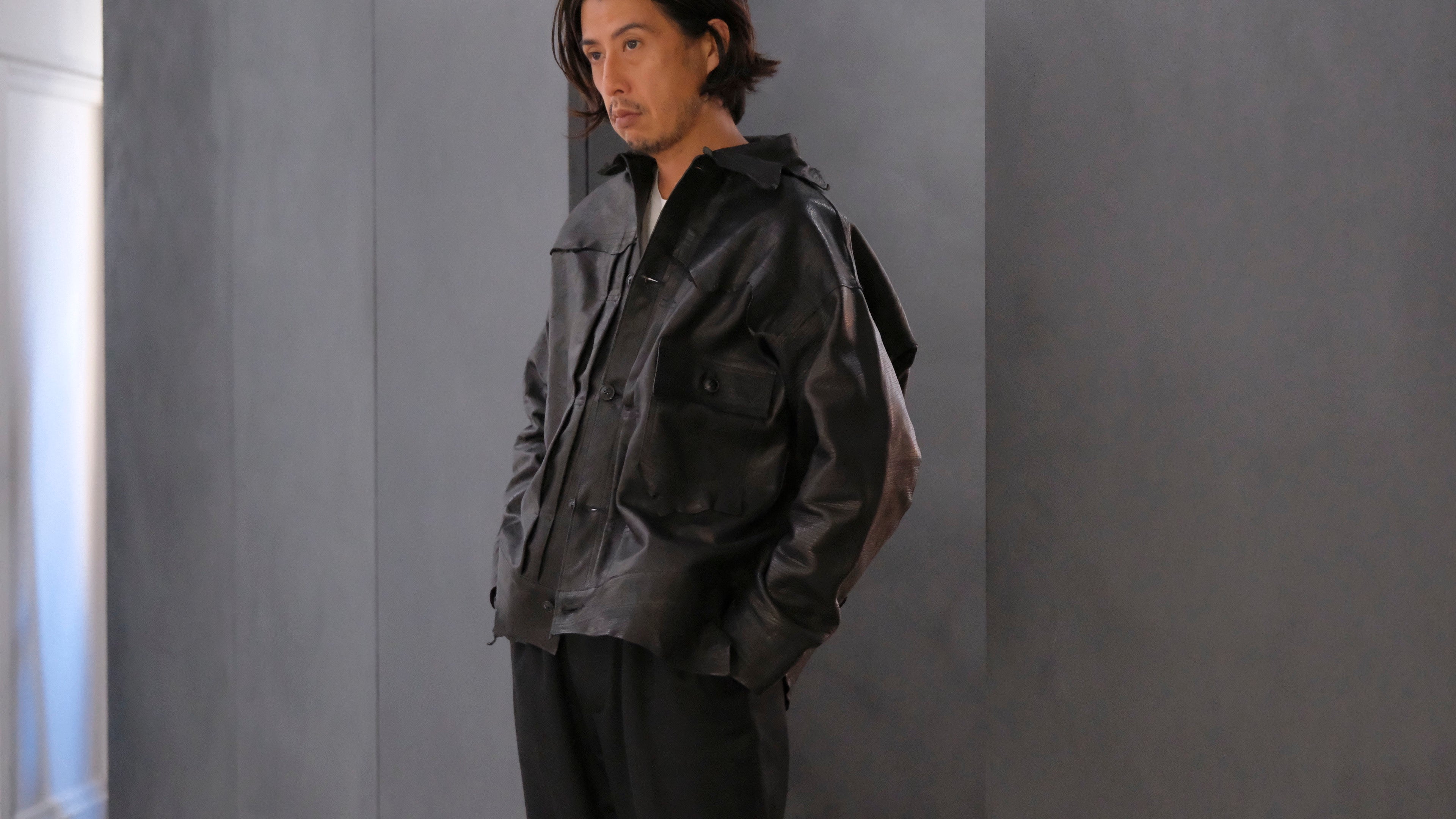 GOODKARMA DEVELOPMENT / Leather Blouse”DAVE” エゾシカ / ( Black