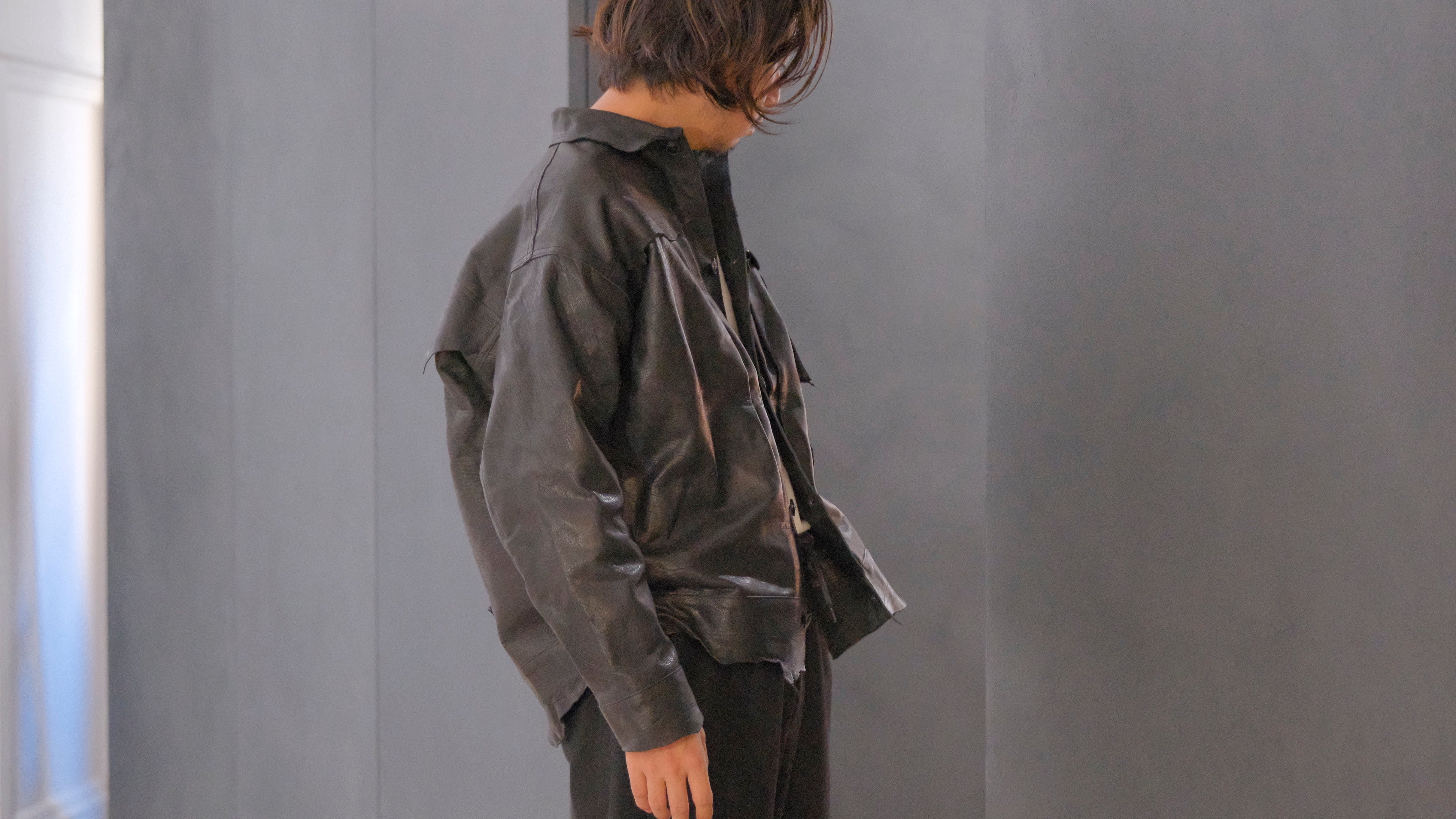 GOODKARMA DEVELOPMENT / Leather Blouse”DAVE” エゾシカ / ( Black