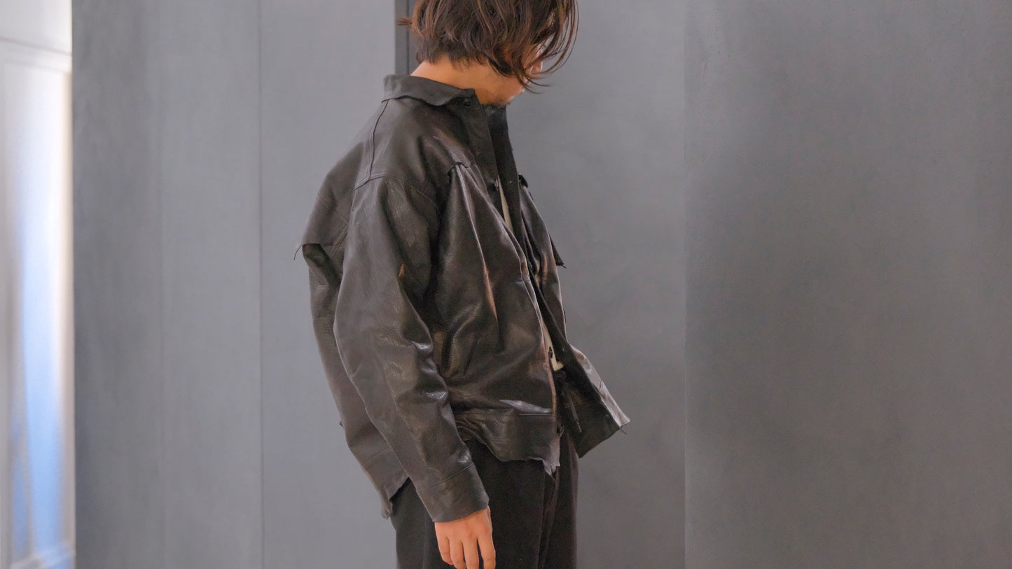 GOODKARMA DEVELOPMENT / Leather Blouse”DAVE” エゾシカ / ( Black )