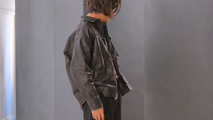 GOODKARMA DEVELOPMENT / Leather Blouse”DAVE” エゾシカ / ( Black )