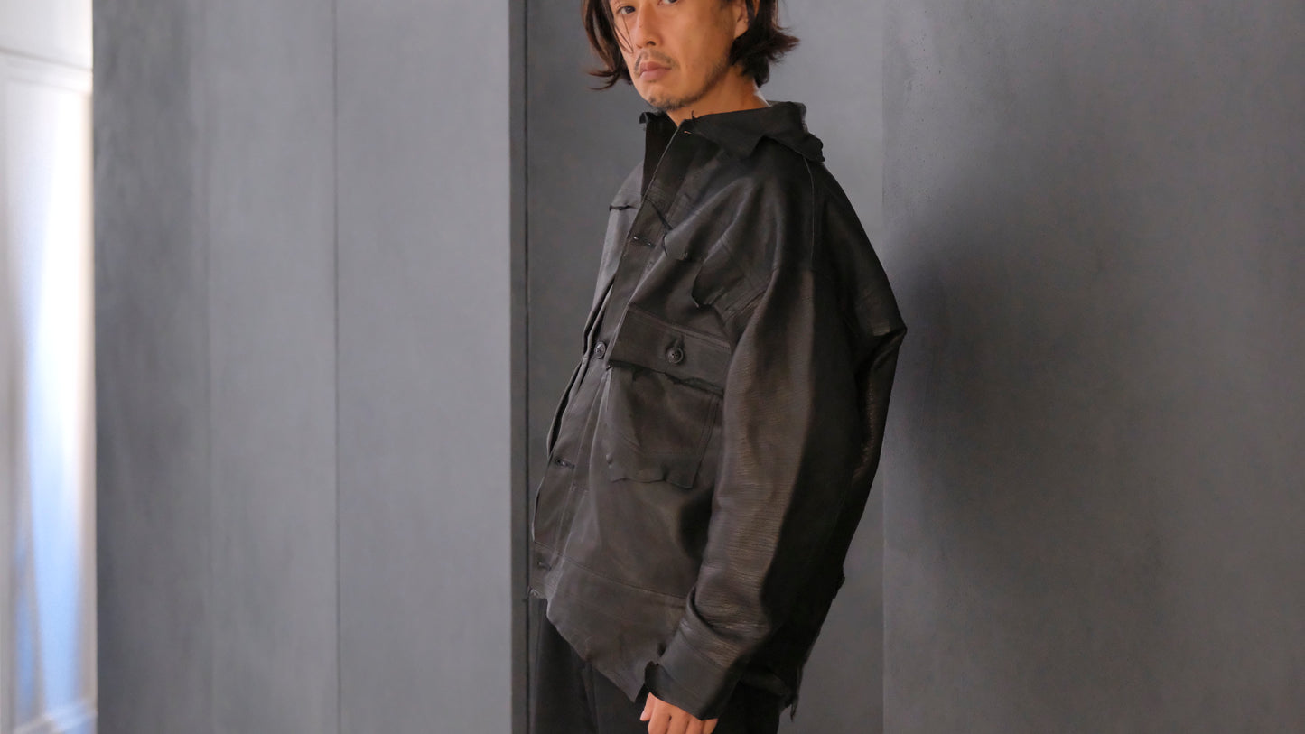GOODKARMA DEVELOPMENT / Leather Blouse”DAVE” エゾシカ / ( Black )