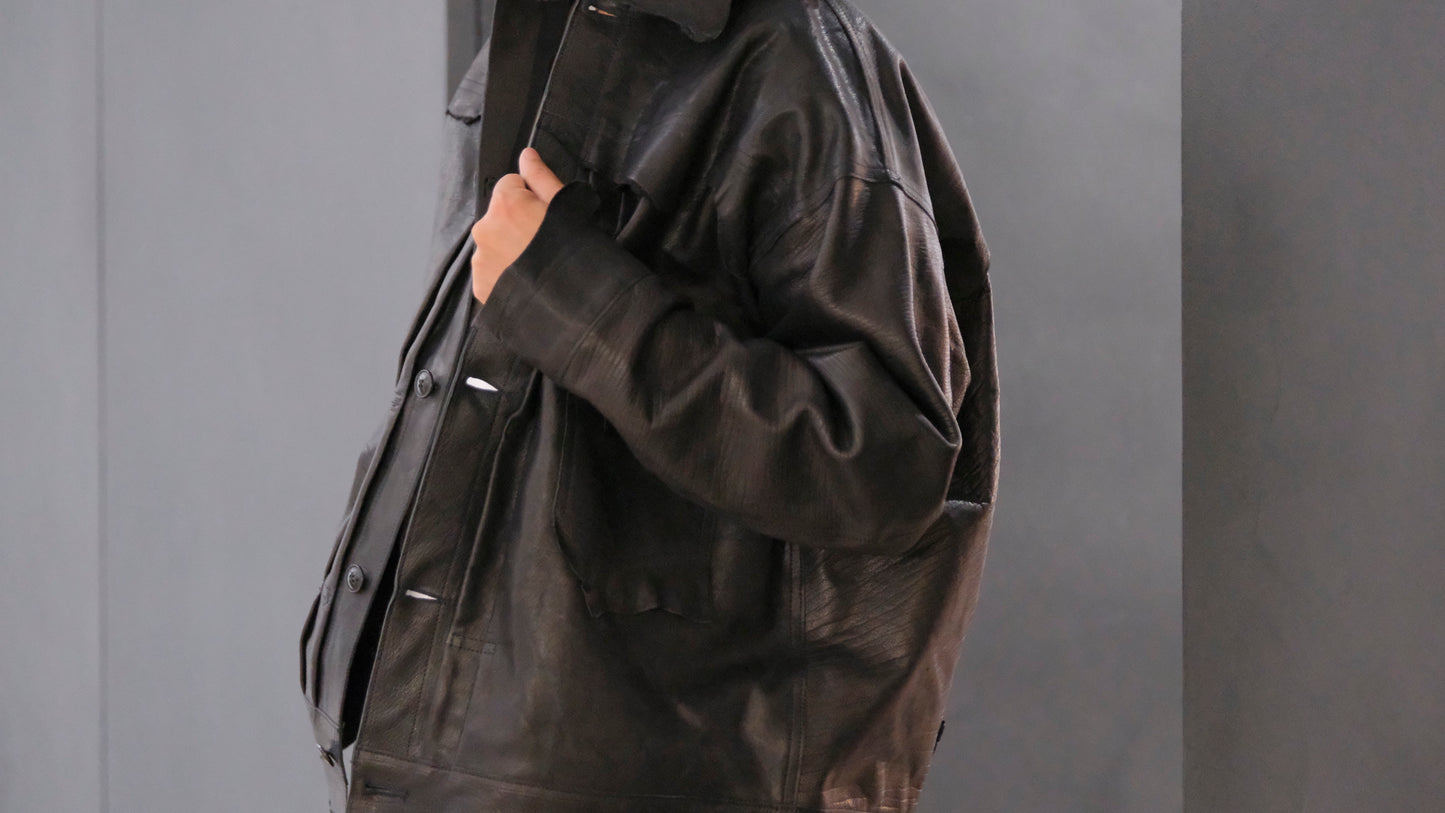 GOODKARMA DEVELOPMENT / Leather Blouse”DAVE” エゾシカ / ( Black )