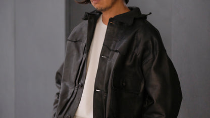 GOODKARMA DEVELOPMENT / Leather Blouse”DAVE” エゾシカ / ( Black )