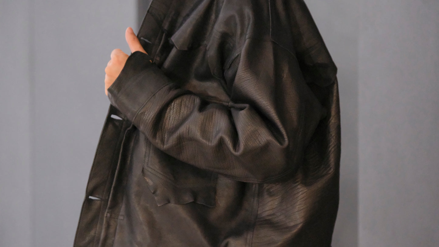 GOODKARMA DEVELOPMENT / Leather Blouse”DAVE” エゾシカ / ( Black )