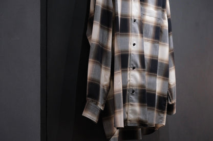 nonnotte/Calm Oversized Open Collar Shirt/Eau de Chemise/W N Ombre Check