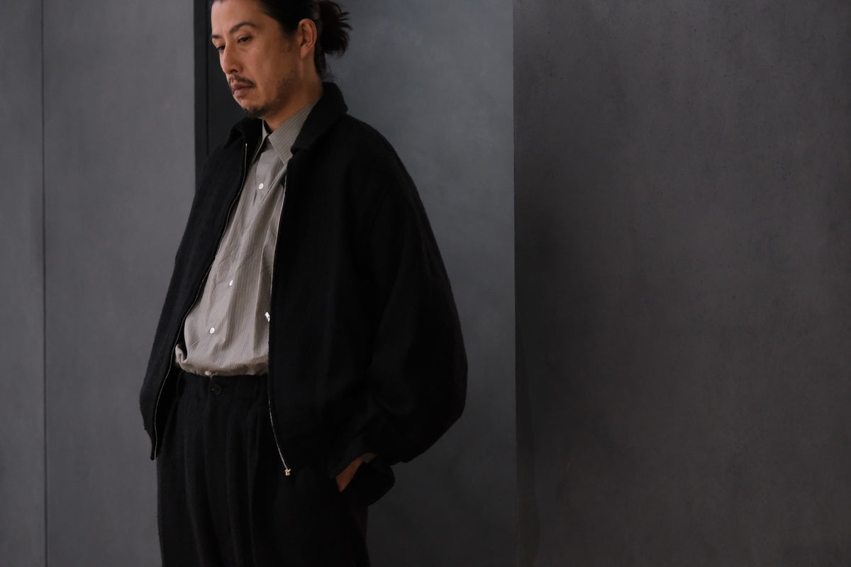 nonnotte/Draping Big Yoke Raglan Drizzler Jacket/N Tweed 002