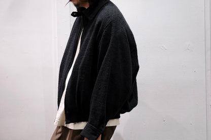nonnotte/Draping Big Yoke Raglan Drizzler Jacket/N Tweed 002