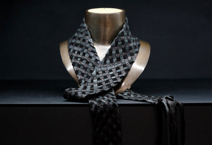 GOOD KARMA DEVELOPMENT /  Leather Stole"CASTRO" / BLACK