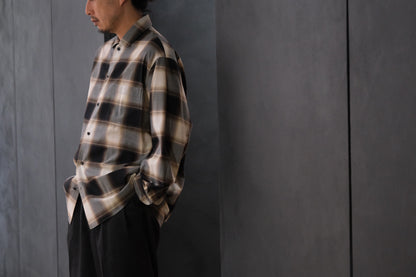 nonnotte/Calm Oversized Open Collar Shirt/Eau de Chemise/W N Ombre Check