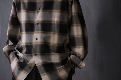 nonnotte/Calm Oversized Open Collar Shirt/Eau de Chemise/W N Ombre Check