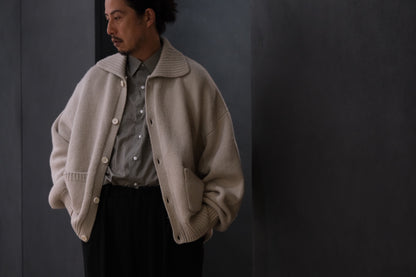 nonnotte/Draping Knit Cardigan Jacket/Low Count Wool Yak Knit
