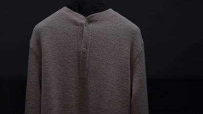 Slopeslow/Dry wool Waffle Henley shirt
