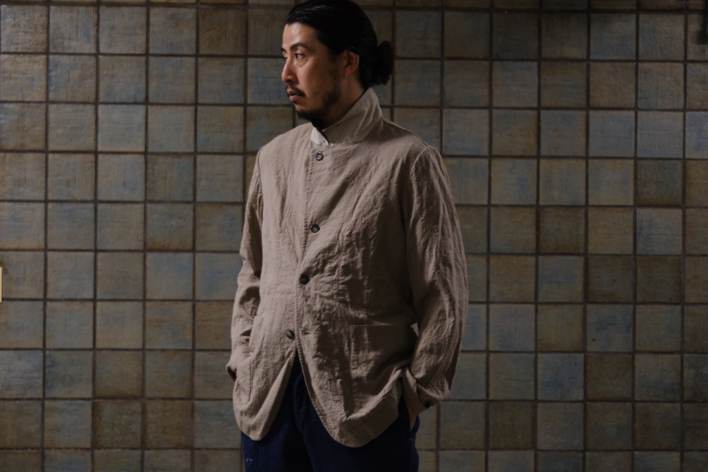 Chez Vidalenc / Jacket P3 / Wool Boiled Beige